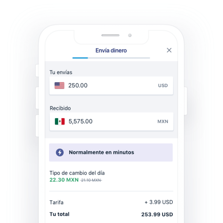 Envía o transfiere dinero en línea desde los Estados Unidos a México