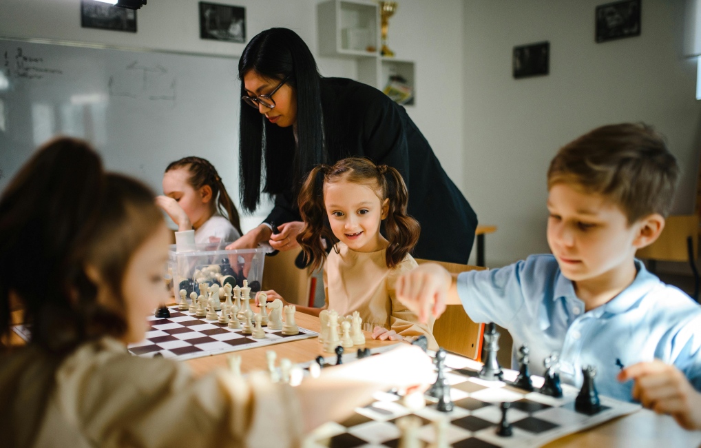 Children playing chess