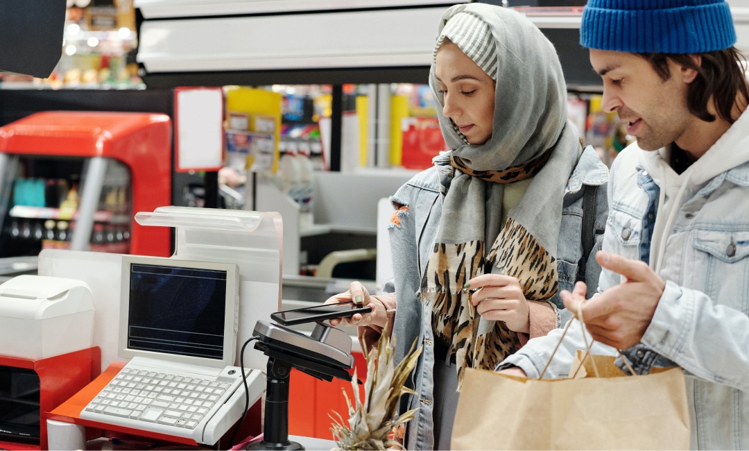 Couple paying for shopping